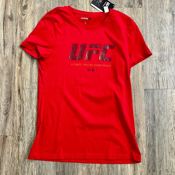 Womens Red UFC T shirt by Reebok - Picture 9 of 10